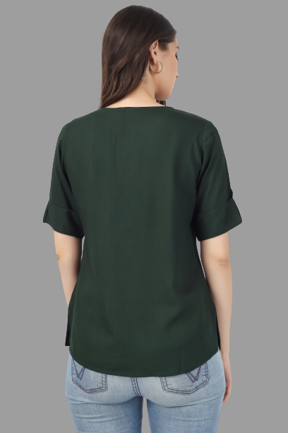 House of RP Women Green Rayon Solid Casual Tunic | Grocsy