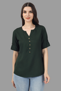 House of RP Women Green Rayon Solid Casual Tunic | Grocsy
