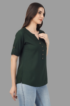 House of RP Women Green Rayon Solid Casual Tunic | Grocsy