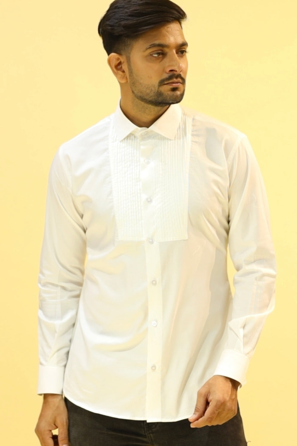 Duende Designer White Shirt-Tuxedo Shirt by Hilo Design | Grocsy