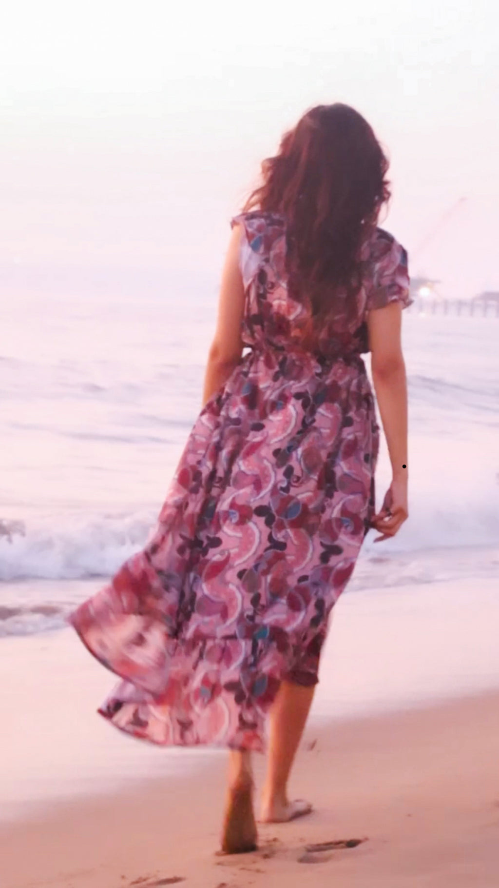 Noroke Sustainable fabric | Bemberg Brown Printed High Low Dress | Grocsy