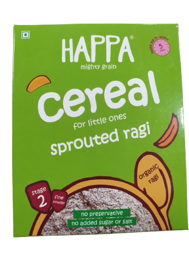 Happa Organic Baby Food Sprouted Ragi Porridge Mix-Stage 2 | Grocsy