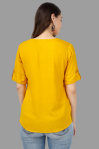 House of RP Women Yellow Rayon Solid Casual Tunic | Grocsy