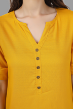 House of RP Women Yellow Rayon Solid Casual Tunic | Grocsy