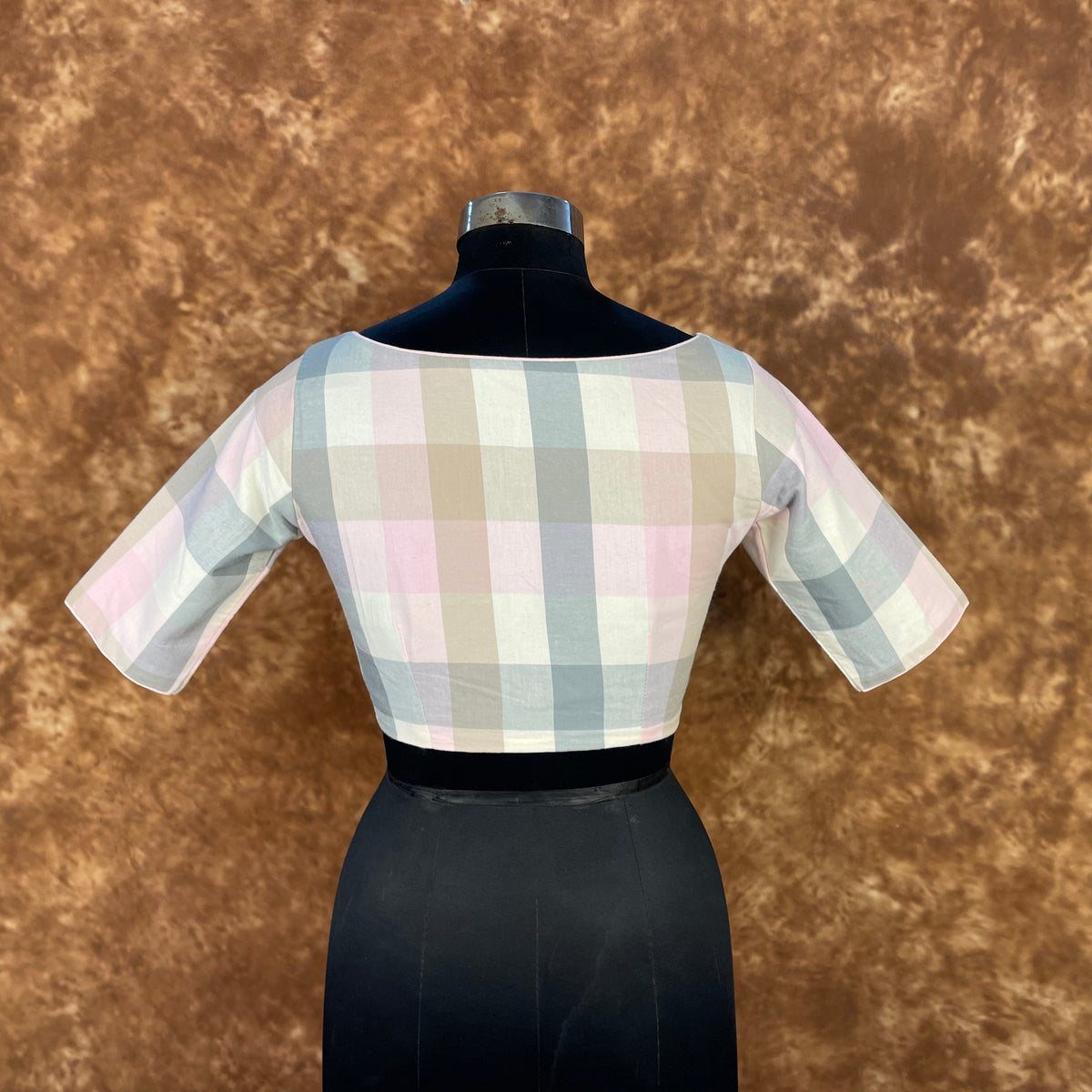 Neck Check Multi Color Coloured Cotton Ready to Wear Blouse - kapda Tailor | Grocsy