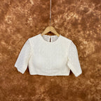 Radiant Glow Cream Coloured Cotton Less Ready to Wear Blouse - kapda Tailor | Grocsy