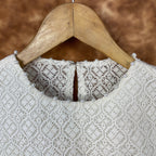 Radiant Glow Cream Coloured Cotton Less Ready to Wear Blouse - kapda Tailor | Grocsy