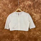 Radiant Glow Cream Coloured Cotton Less Ready to Wear Blouse - kapda Tailor | Grocsy