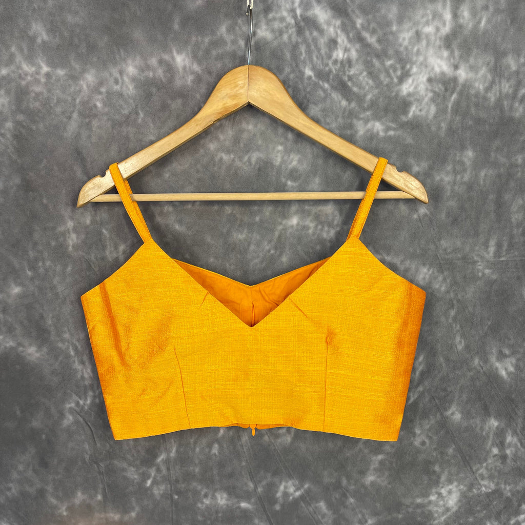 Majestic Yellow Yellow Coloured Silk Ready to Wear Blouse - kapda Tailor | Grocsy