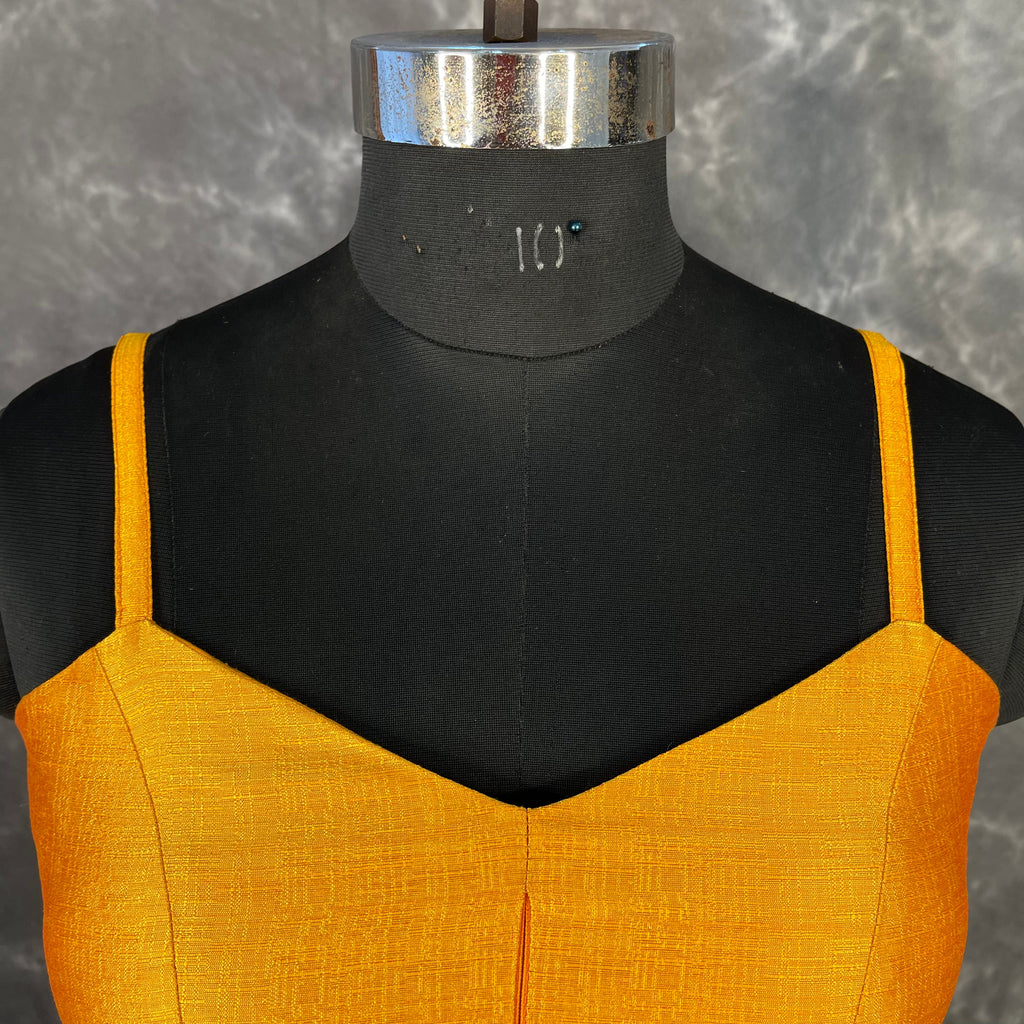 Majestic Yellow Yellow Coloured Silk Ready to Wear Blouse - kapda Tailor | Grocsy