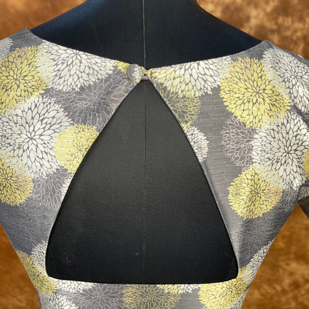 Multi Print Facade Ash Grey Coloured Silk Ready to Wear Blouse - kapda Tailor | Grocsy