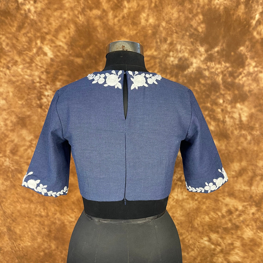 Jardosi Justajoo Blue Coloured Cotton Ready to Wear Blouse - kapda Tailor | Grocsy