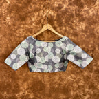 Festive Rush Grey Coloured Silk Ready to Wear Blouse - kapda Tailor | Grocsy