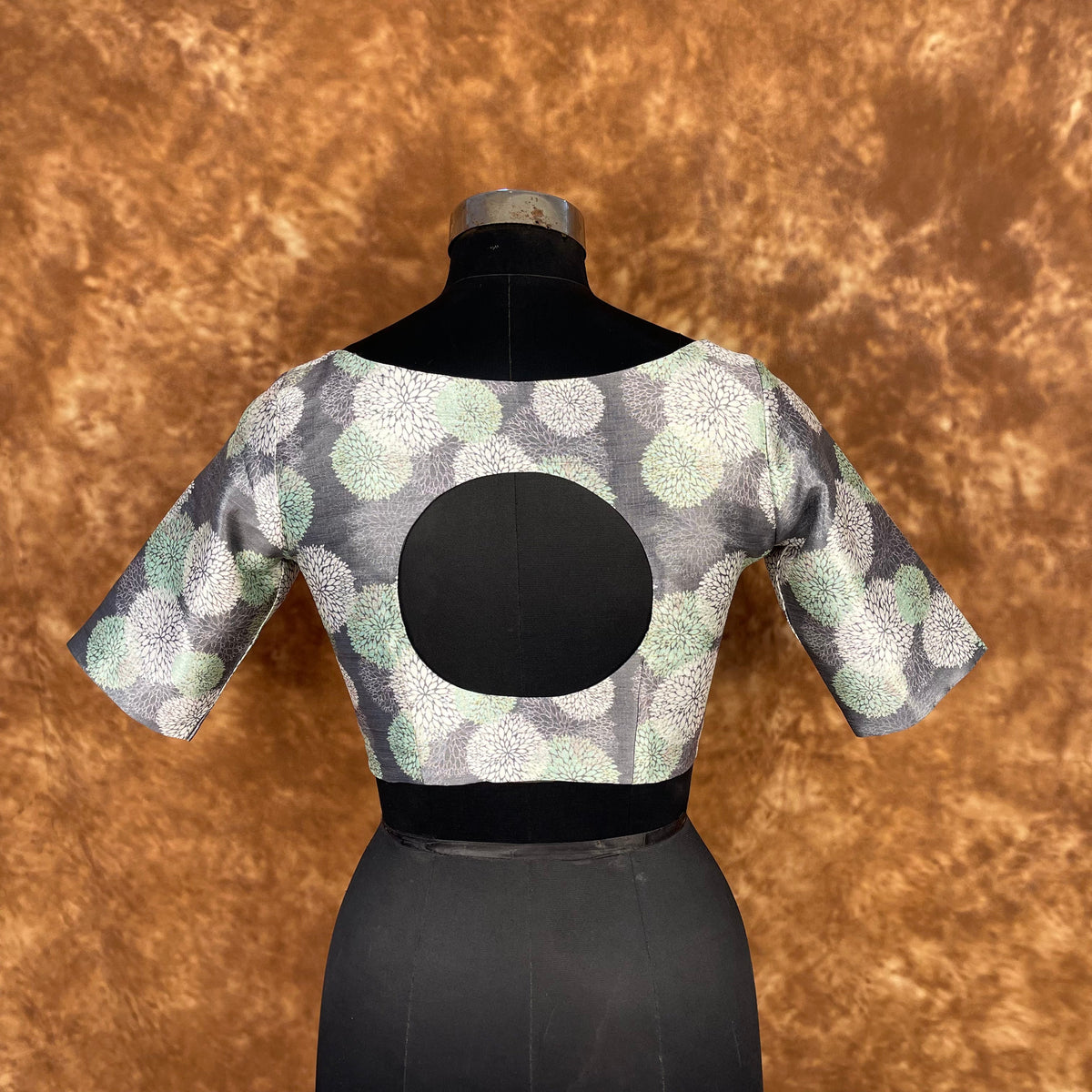 Festive Rush Grey Coloured Silk Ready to Wear Blouse - kapda Tailor | Grocsy