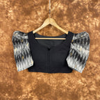 Aurora Black Black Coloured Cotton / Chanderi Ready to Wear Blouse - kapda Tailor | Grocsy