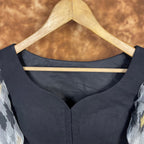 Aurora Black Black Coloured Cotton / Chanderi Ready to Wear Blouse - kapda Tailor | Grocsy
