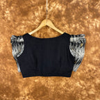 Aurora Black Black Coloured Cotton / Chanderi Ready to Wear Blouse - kapda Tailor | Grocsy