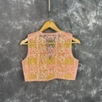 Parchment Pink Pink Coloured Net With Embroidrey Ready to Wear Blouse - kapda Tailor | Grocsy