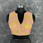 Parchment Pink Pink Coloured Net With Embroidrey Ready to Wear Blouse - kapda Tailor | Grocsy