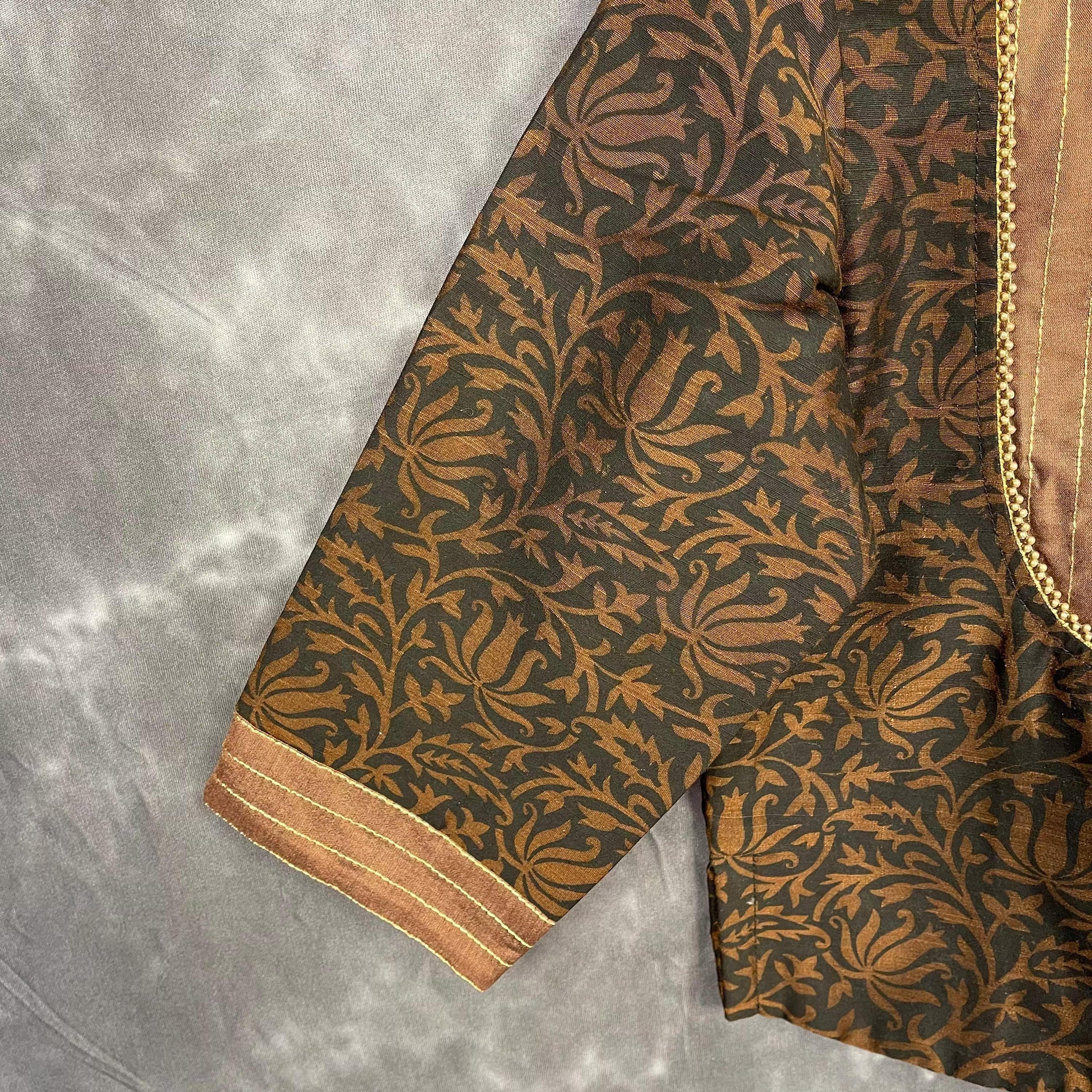 Wood Wish Brown Coloured Cotton Silk Ready to Wear Blouse - kapda Tailor | Grocsy