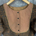 Wood Wish Brown Coloured Cotton Silk Ready to Wear Blouse - kapda Tailor | Grocsy