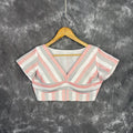 Funky Fusion Multis Strip Color Coloured Chanderi Cotton Ready to Wear Blouse - kapda Tailor | Grocsy