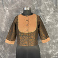 Wood Wish Brown Coloured Cotton Silk Ready to Wear Blouse - kapda Tailor | Grocsy