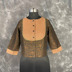 Wood Wish Brown Coloured Cotton Silk Ready to Wear Blouse - kapda Tailor | Grocsy