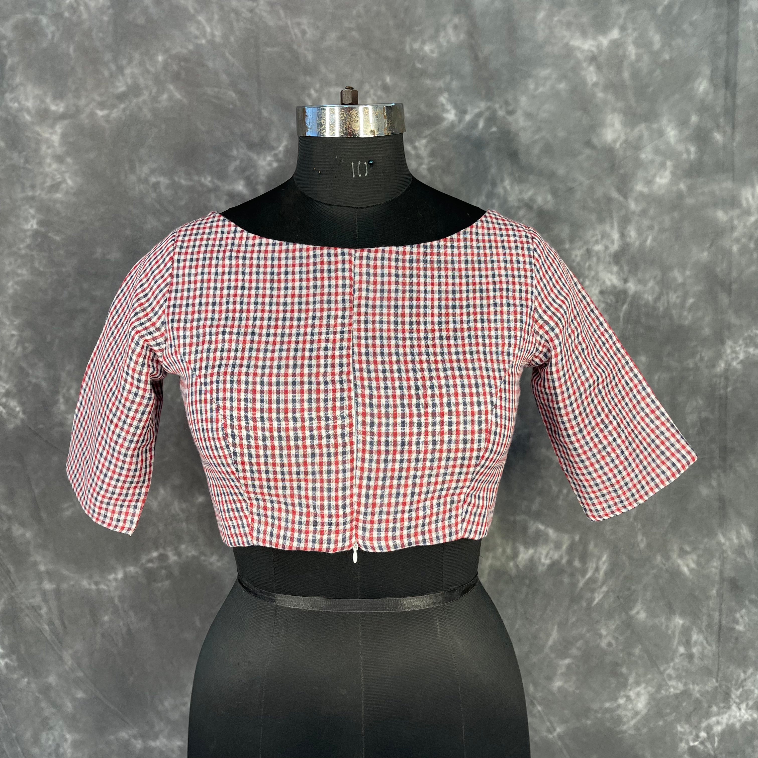 Asymmetric Symmetry Multi Color Coloured Cotton Ready to Wear Blouse - kapda Tailor | Grocsy