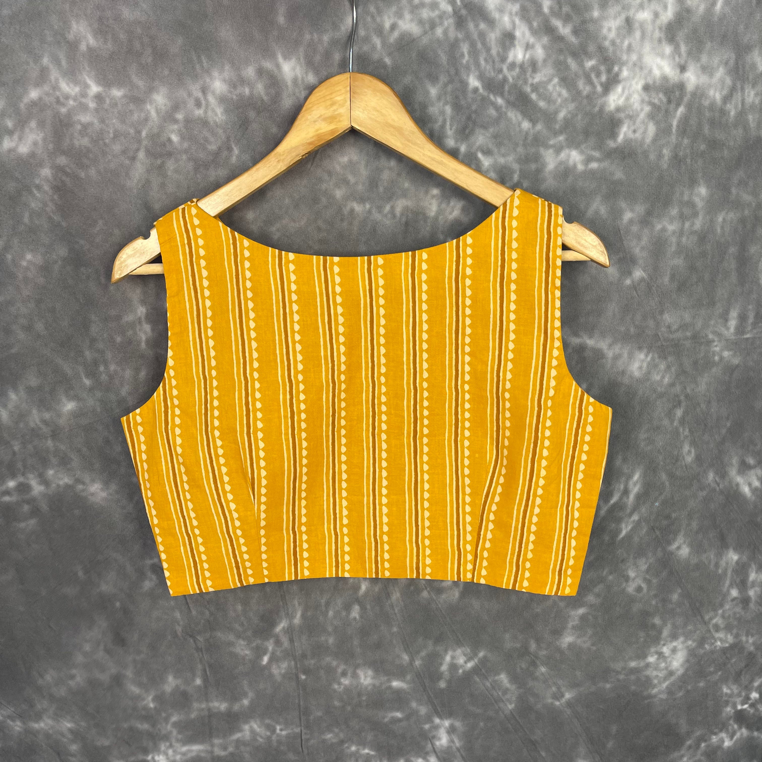 Ujla Savera Orange Coloured Cotton Printed Ready to Wear Blouse - kapda Tailor | Grocsy
