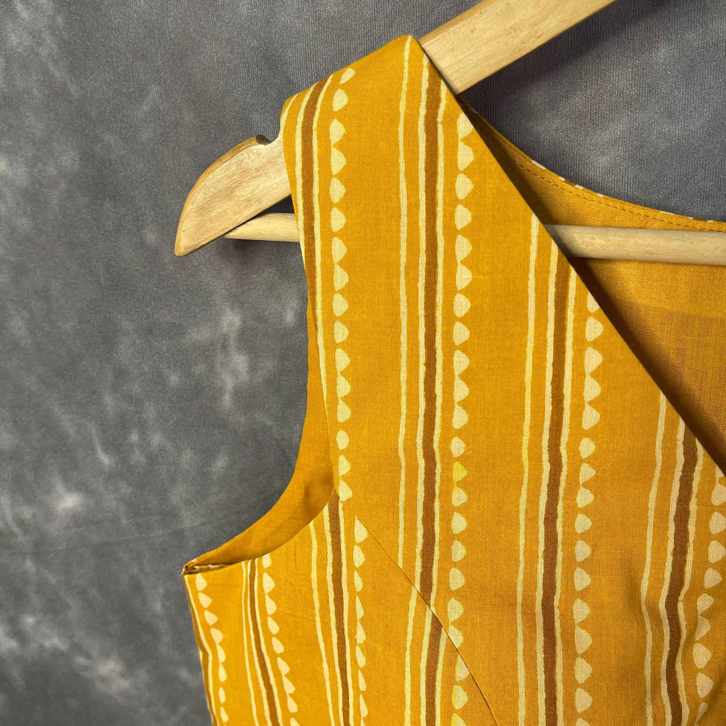Ujla Savera Orange Coloured Cotton Printed Ready to Wear Blouse - kapda Tailor | Grocsy