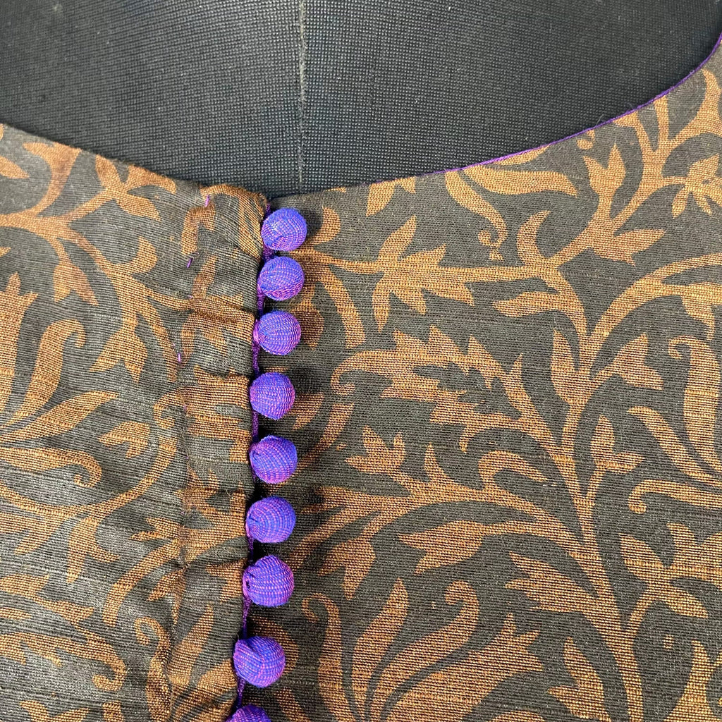 Greeky Blush Purple / Brown Coloured Cotto Silk/Cotton Silk Printed Ready to Wear Blouse - kapda Tailor | Grocsy
