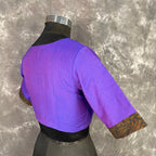 Greeky Blush Purple / Brown Coloured Cotto Silk/Cotton Silk Printed Ready to Wear Blouse - kapda Tailor | Grocsy