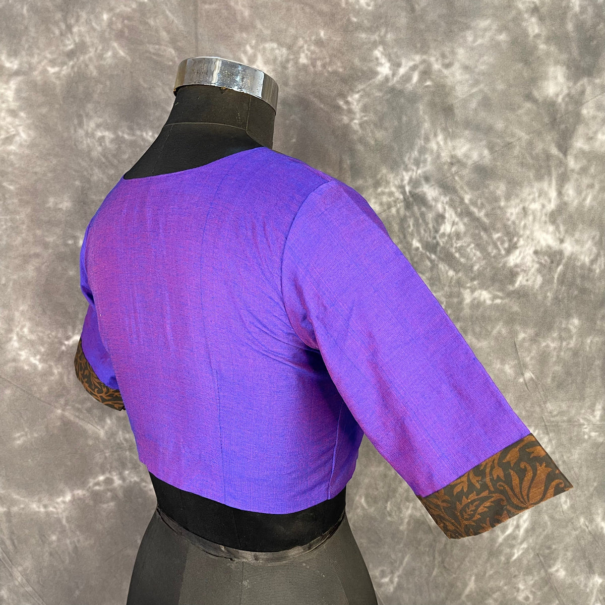 Greeky Blush Purple / Brown Coloured Cotto Silk/Cotton Silk Printed Ready to Wear Blouse - kapda Tailor | Grocsy