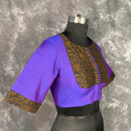 Greeky Blush Purple / Brown Coloured Cotto Silk/Cotton Silk Printed Ready to Wear Blouse - kapda Tailor | Grocsy