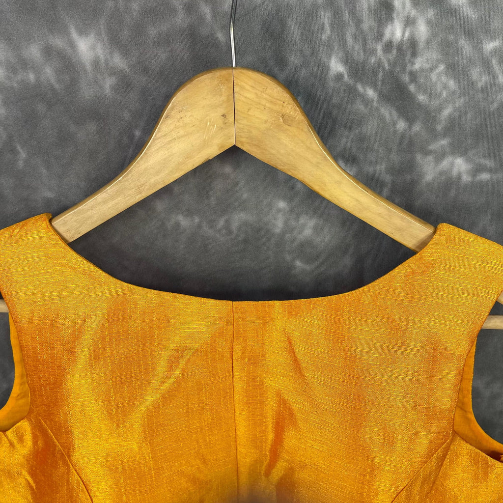 Mangalore Madness Orange Coloured Mangalore Isik/Khan Border Ready to Wear Blouse - kapda Tailor | Grocsy