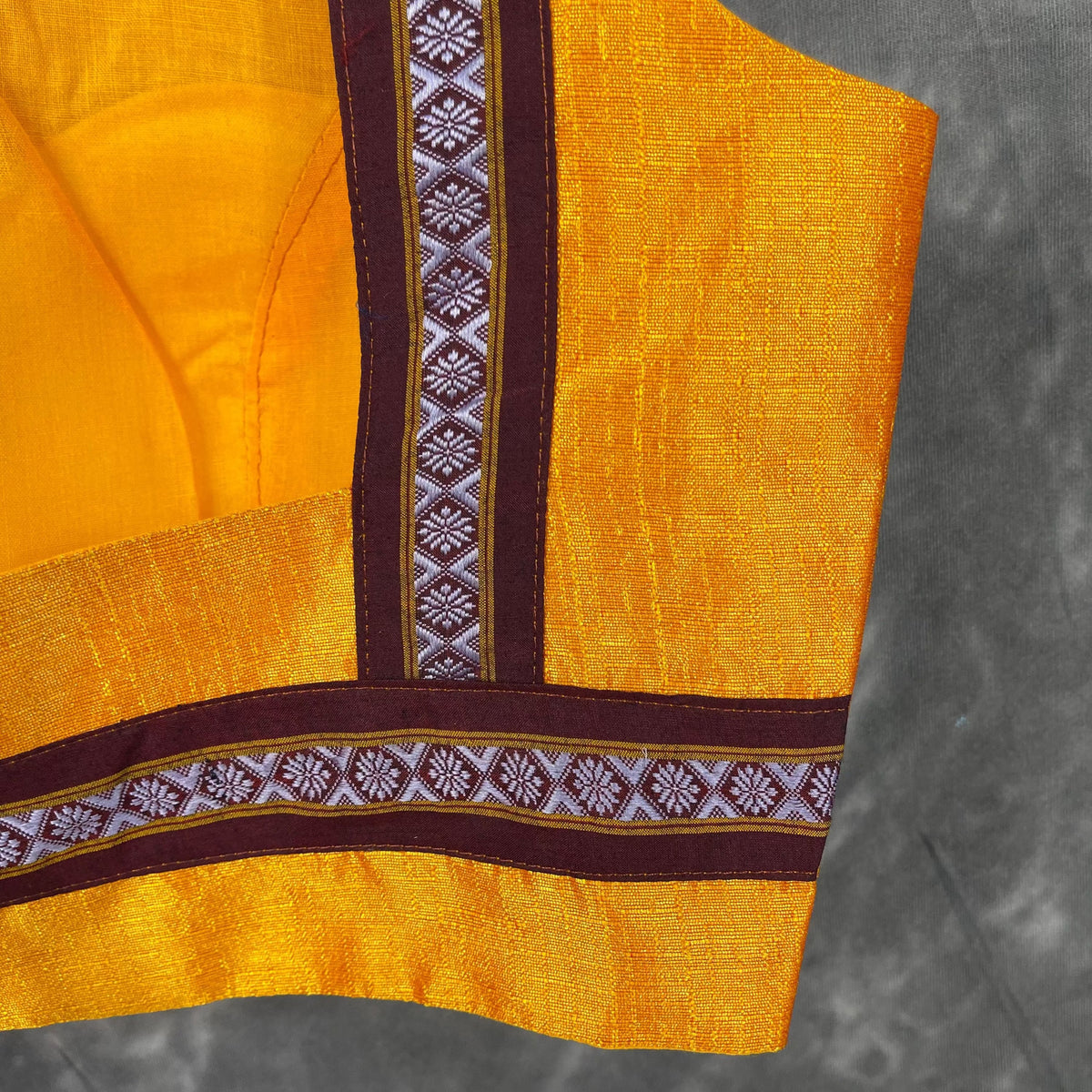 Mangalore Madness Orange Coloured Mangalore Isik/Khan Border Ready to Wear Blouse - kapda Tailor | Grocsy
