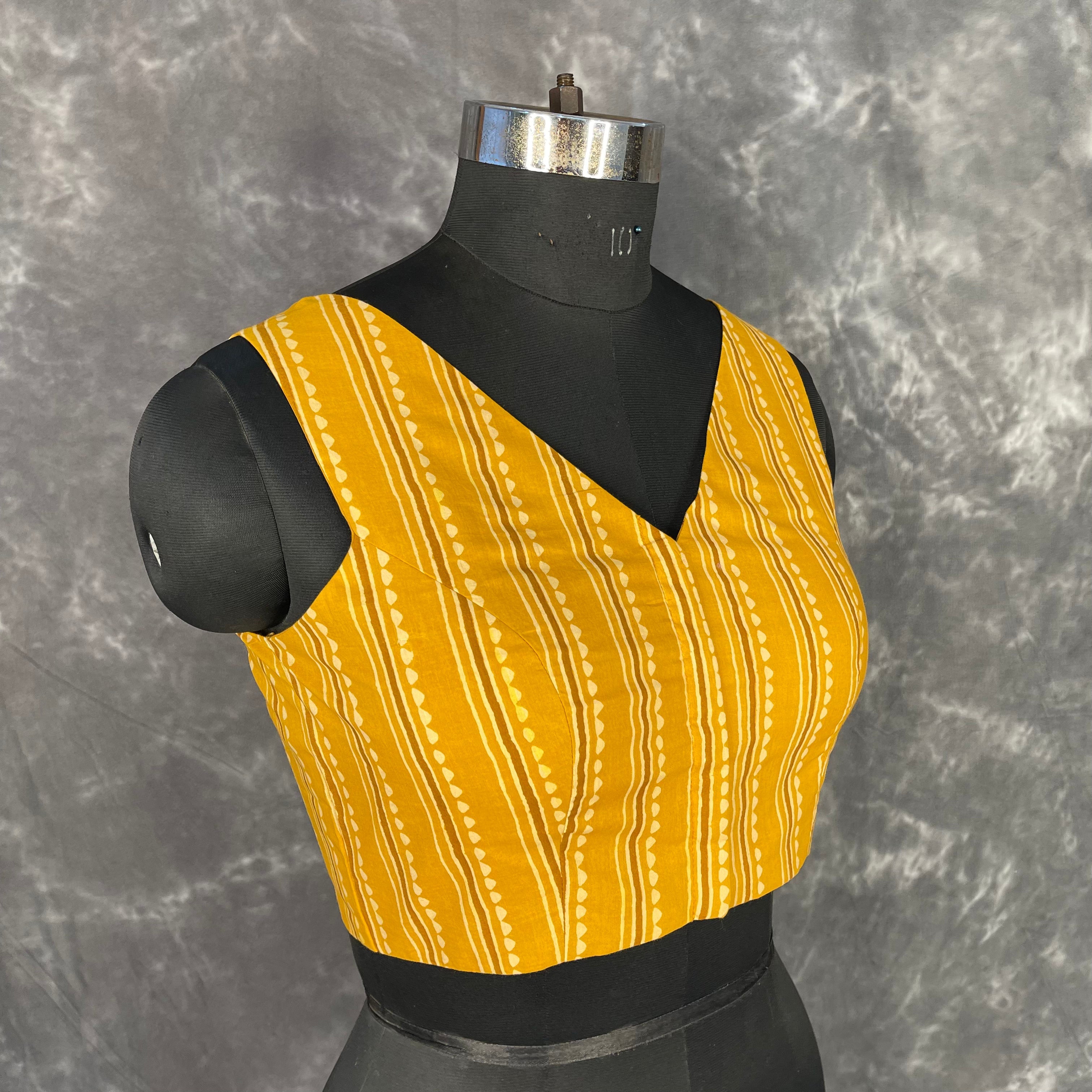 Ujla Savera Orange Coloured Cotton Printed Ready to Wear Blouse - kapda Tailor | Grocsy