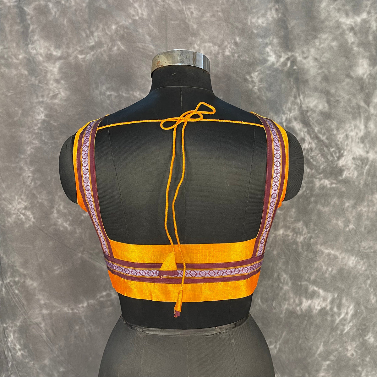 Mangalore Madness Orange Coloured Mangalore Isik/Khan Border Ready to Wear Blouse - kapda Tailor | Grocsy