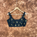 Raven Black Forest Coloured Broket Cotton Ready to Wear Blouse - kapda Tailor | Grocsy