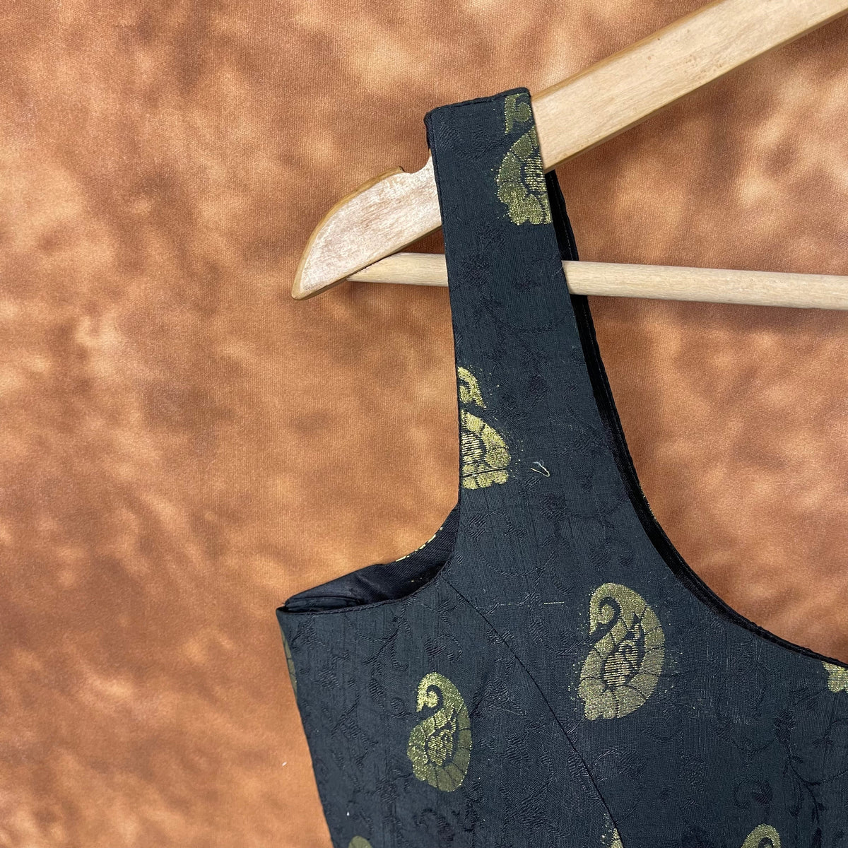 Raven Black Forest Coloured Broket Cotton Ready to Wear Blouse - kapda Tailor | Grocsy