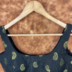 Raven Black Forest Coloured Broket Cotton Ready to Wear Blouse - kapda Tailor | Grocsy