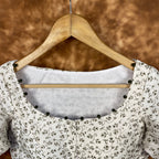 Scenic Holocaust Off White Coloured Chanderi Cotton Printed Ready to Wear Blouse - kapda Tailor | Grocsy