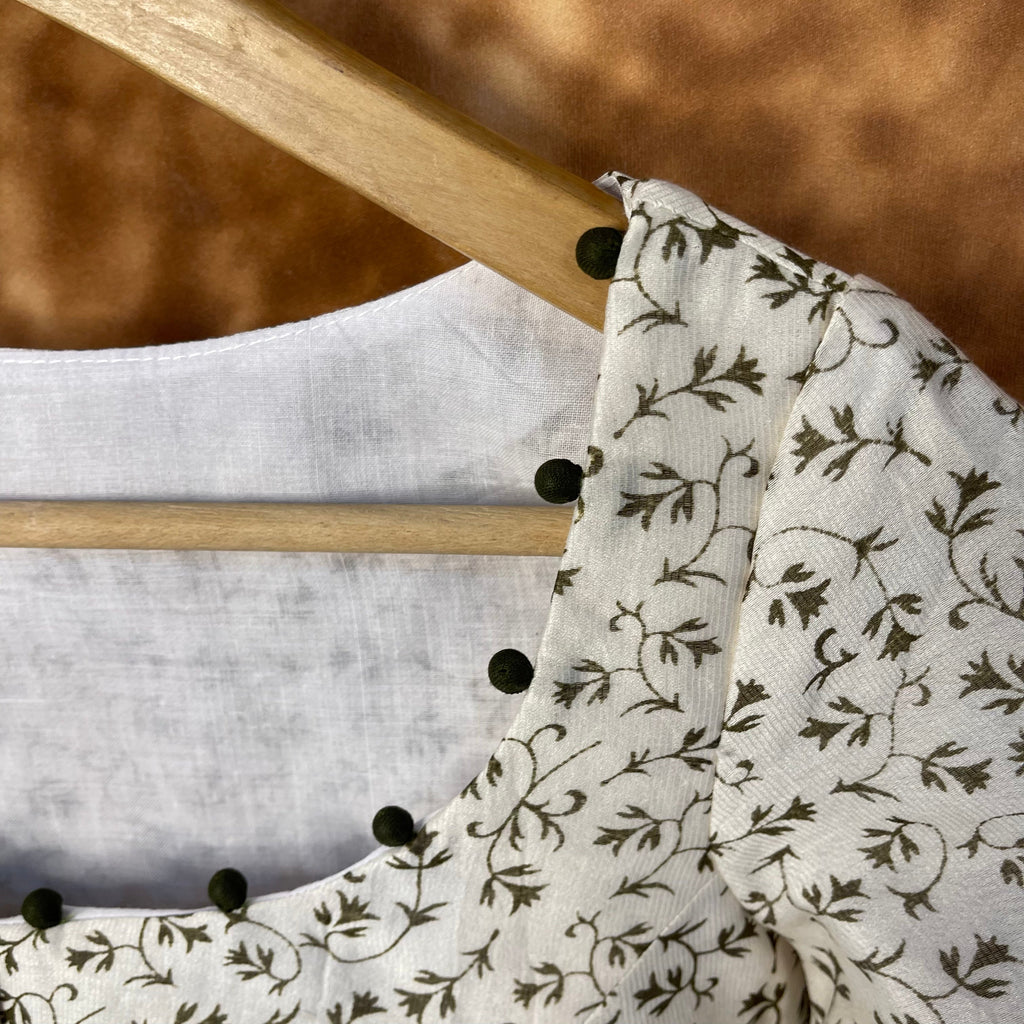 Scenic Holocaust Off White Coloured Chanderi Cotton Printed Ready to Wear Blouse - kapda Tailor | Grocsy