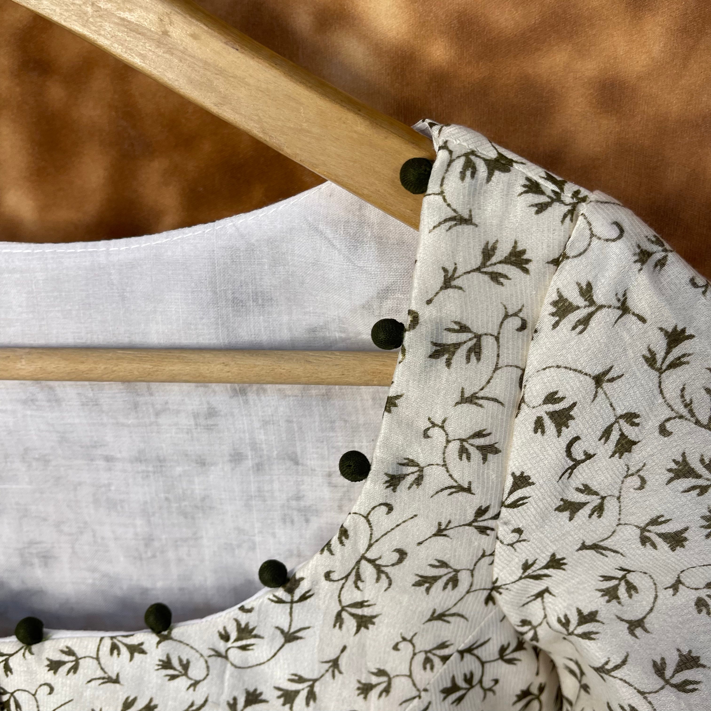 Scenic Holocaust Off White Coloured Chanderi Cotton Printed Ready to Wear Blouse - kapda Tailor | Grocsy