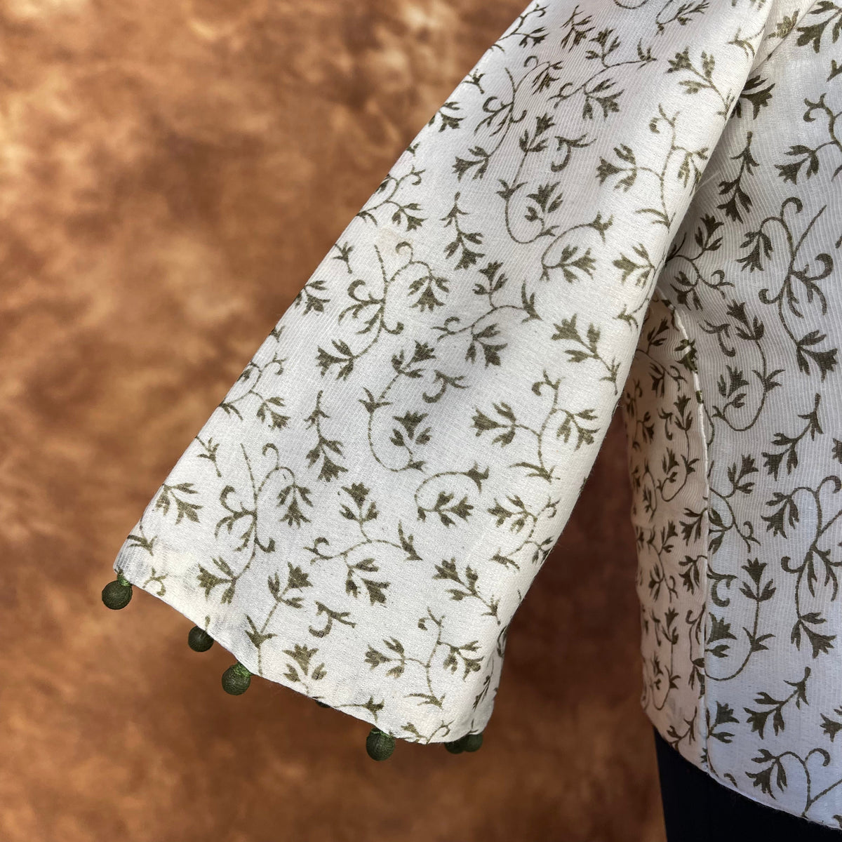 Scenic Holocaust Off White Coloured Chanderi Cotton Printed Ready to Wear Blouse - kapda Tailor | Grocsy