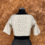 Scenic Holocaust Off White Coloured Chanderi Cotton Printed Ready to Wear Blouse - kapda Tailor | Grocsy