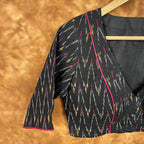 Ikat Riwayaat Black Coloured Ikat Cotton Ready to Wear Blouse - kapda Tailor | Grocsy
