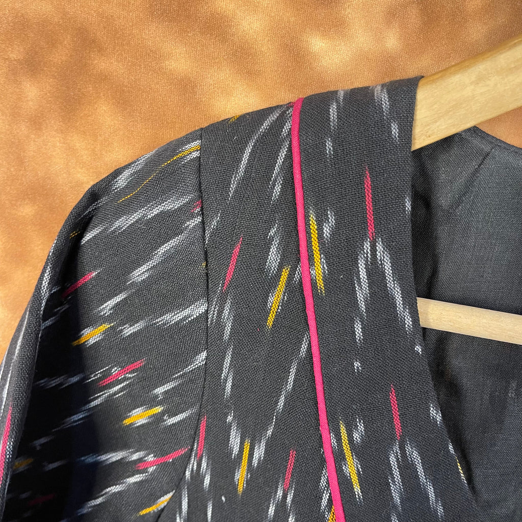 Ikat Riwayaat Black Coloured Ikat Cotton Ready to Wear Blouse - kapda Tailor | Grocsy