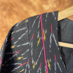 Ikat Riwayaat Black Coloured Ikat Cotton Ready to Wear Blouse - kapda Tailor | Grocsy